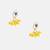 Gold plated kundan amber yellow stud earrings