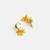 Gold plated kundan amber yellow stud earrings