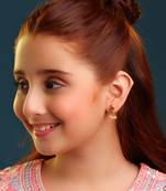 Gold plated kundan peach drop earrings