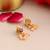 Gold plated kundan peach drop earrings