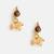 Gold plated kundan peach drop earrings