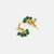 Gold plated kundan emerald green stud earrings