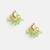 Gold plated kundan mint green cluster earrings