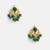 Gold plated emerald green kundan cluster earrings