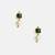 Gold plated emerald green pearl stud earrings