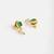 Gold plated emerald green pearl stud earrings