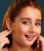 Gold plated blue stone pearl earrings