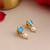 Gold plated blue stone pearl earrings