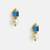 Gold plated blue stone pearl earrings