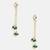 Gold plated kundan emerald green chain earrings