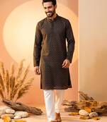 Premium black designer ethnic collection – heavy lachaka kurta pajama sets with luxurious detailing