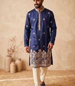 Premium navy blue designer ethnic collection –  silk kurta pajama sets with luxurious detailing