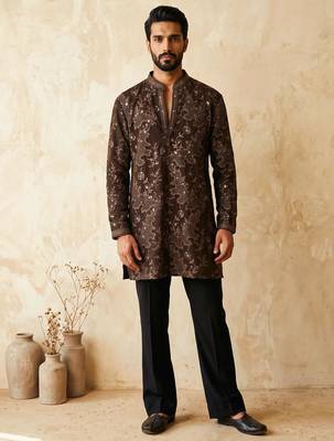 Premium coffee designer ethnic collection – heavy lachaka kurta pajama sets with luxurious detailing 1
