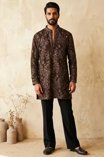 Premium coffee designer ethnic collection – heavy lachaka kurta pajama sets with luxurious detailing