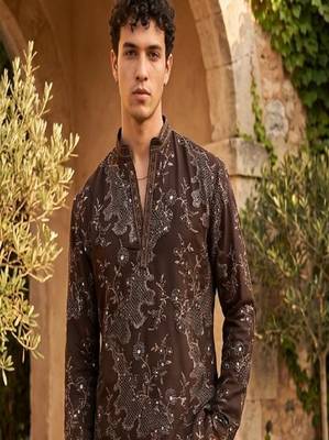 Premium coffee designer ethnic collection – heavy lachaka kurta pajama sets with luxurious detailing 2
