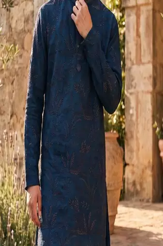 Premium rama blue designer ethnic collection – heavy lachaka kurta pajama sets with luxurious detailing