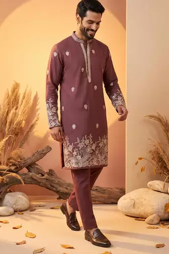 Premium pink designer ethnic collection – heavy lachaka kurta pajama sets with luxurious detailing