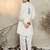 White cotton a-line kurta with trousers