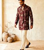 Premium maroon designer ethnic collection – heavy lachaka kurta pajama sets with luxurious detailing