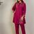 Pink cotton a-line kurta with trousers