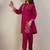 Pink cotton a-line kurta with trousers