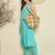 Sea green cotton a-line kurta with trousers