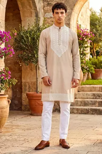 Premium cream designer ethnic collection – heavy lachaka kurta pajama sets with luxurious detailing