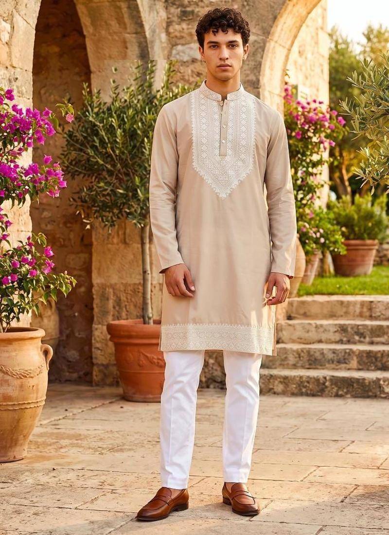 Premium cream designer ethnic collection – heavy lachaka kurta pajama sets with luxurious detailing
