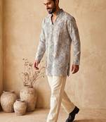 Premium grey designer ethnic collection – cotton kurta pajama sets with luxurious detailing