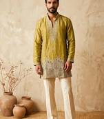 Premium mehandi designer ethnic collection – salsa fabric kurta pajama sets with luxurious detailing