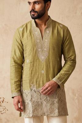 Premium mehandi designer ethnic collection – salsa fabric kurta pajama sets with luxurious detailing 2
