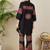 Black cotton a-line kurta with palazzos