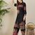 Black cotton a-line kurta with palazzos