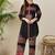Black cotton a-line kurta with palazzos
