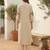 Beige rayon straight kurta with palazzos