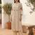 Beige rayon straight kurta with palazzos