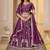WINE CHINON SILK PARTY WEAR EMBROIDERY LEHENGA CHOLI 