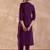 Purple rayon straight kurta with trousers