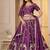 WINE CHINON SILK PARTY WEAR EMBROIDERY LEHENGA CHOLI 