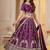 WINE CHINON SILK PARTY WEAR EMBROIDERY LEHENGA CHOLI 