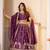 WINE CHINON SILK PARTY WEAR EMBROIDERY LEHENGA CHOLI 