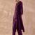 Purple rayon straight kurta with trousers