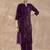 Purple rayon straight kurta with trousers