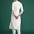 White cotton straight kurta with trousers