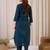 Blue cotton straight kurta with trousers