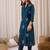 Blue cotton straight kurta with trousers