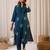Blue cotton straight kurta with trousers