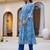 Blue cotton a-line kurta with trousers