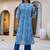 Blue cotton a-line kurta with trousers