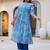 Blue cotton a-line kurta with trousers